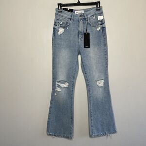 DL1961 Jeans Womens 24 Wallace Cropped Flare NEW Distressed Ripped Knee Cotton